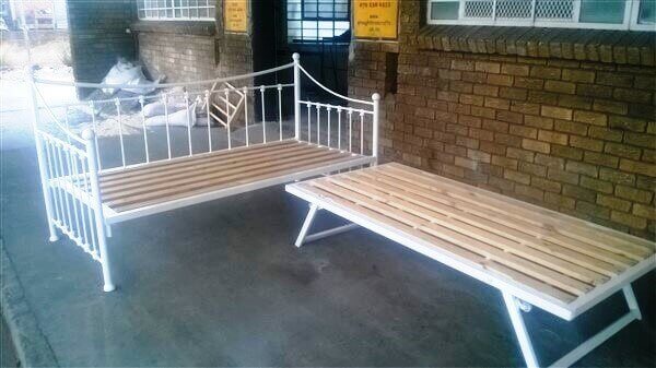 steel metal iron daybed and trundle image