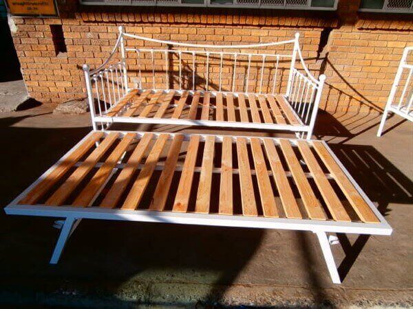 steel metal iron daybed and trundle image