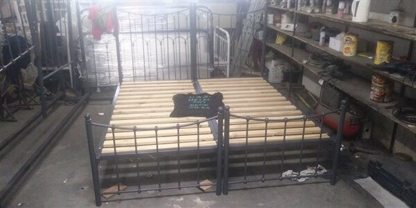 metal steel iron bed image
